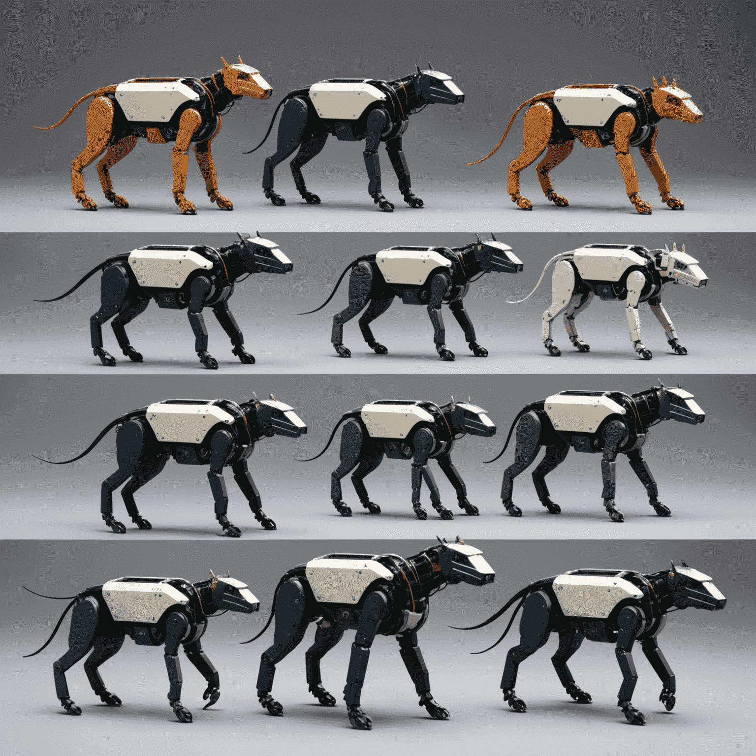 A timeline showing the evolution of quadruped robots from early prototypes to modern Unitree models