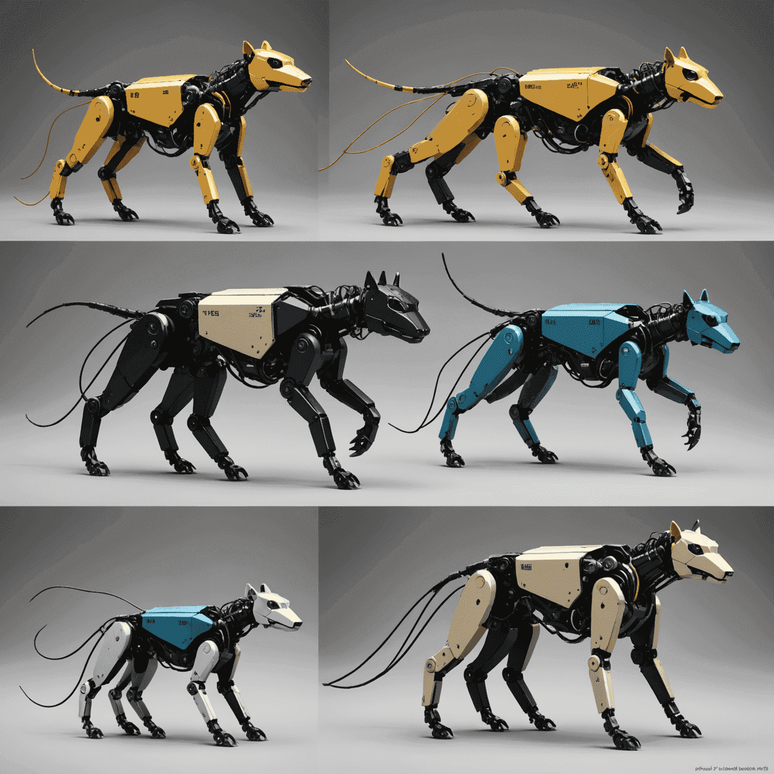 Timeline showing the evolution of quadruped robots from early prototypes to modern Unitree models