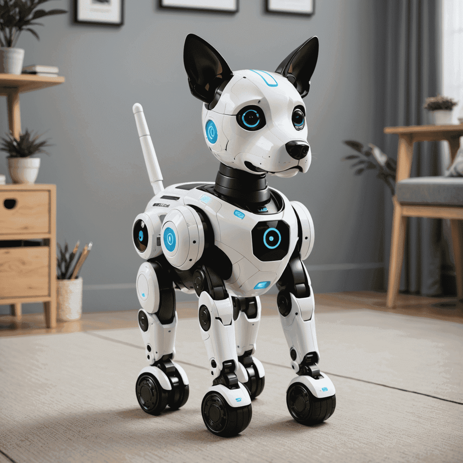 A detailed image of Unitree Go1 robot dog showcasing its key features and design